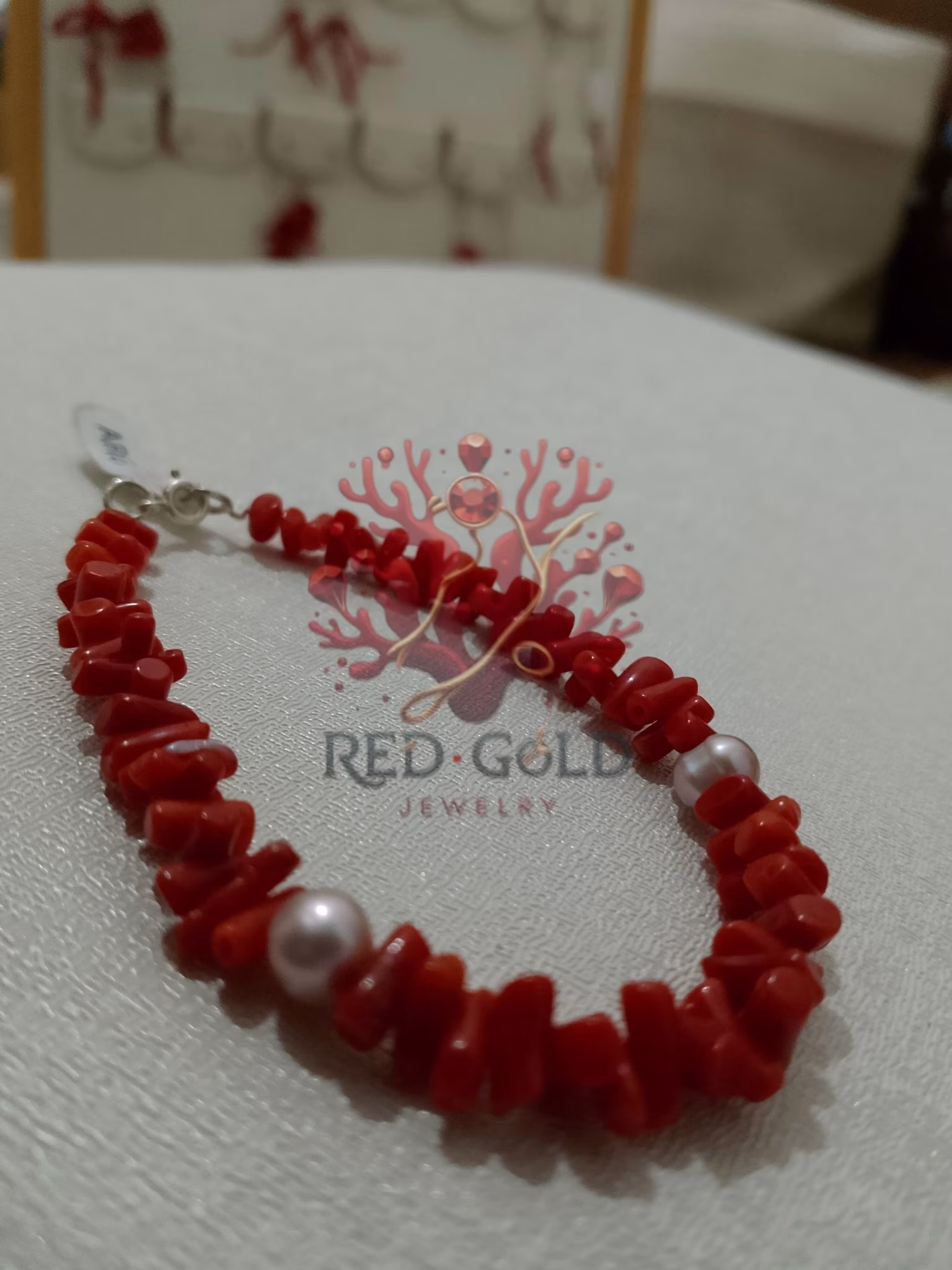 Bracelet En corail 🤍 Élégant de la plus haute qualité B-34 - miniature 2
