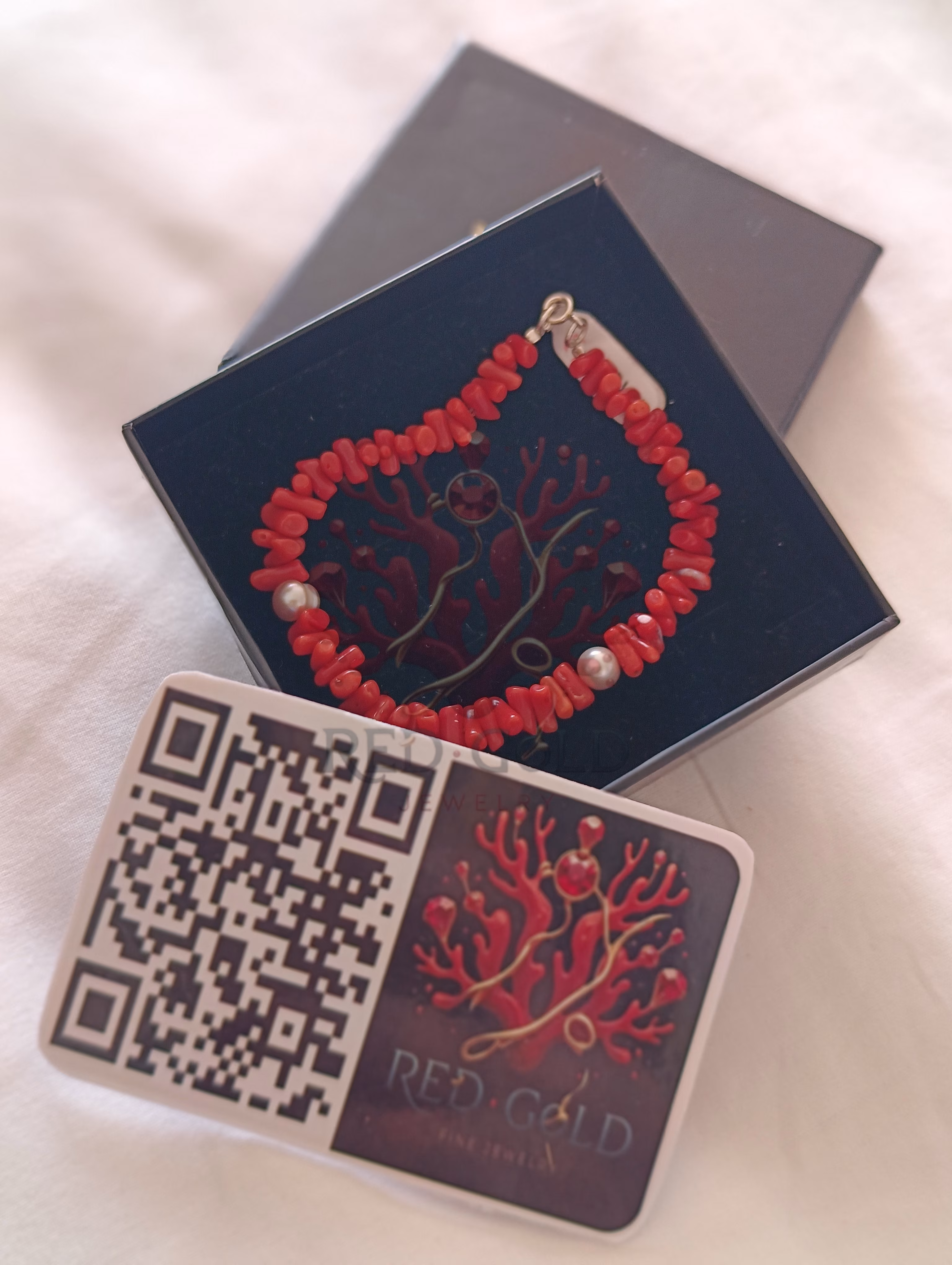 Bracelet En corail 🤍 Élégant de la plus haute qualité B-34 - miniature 3