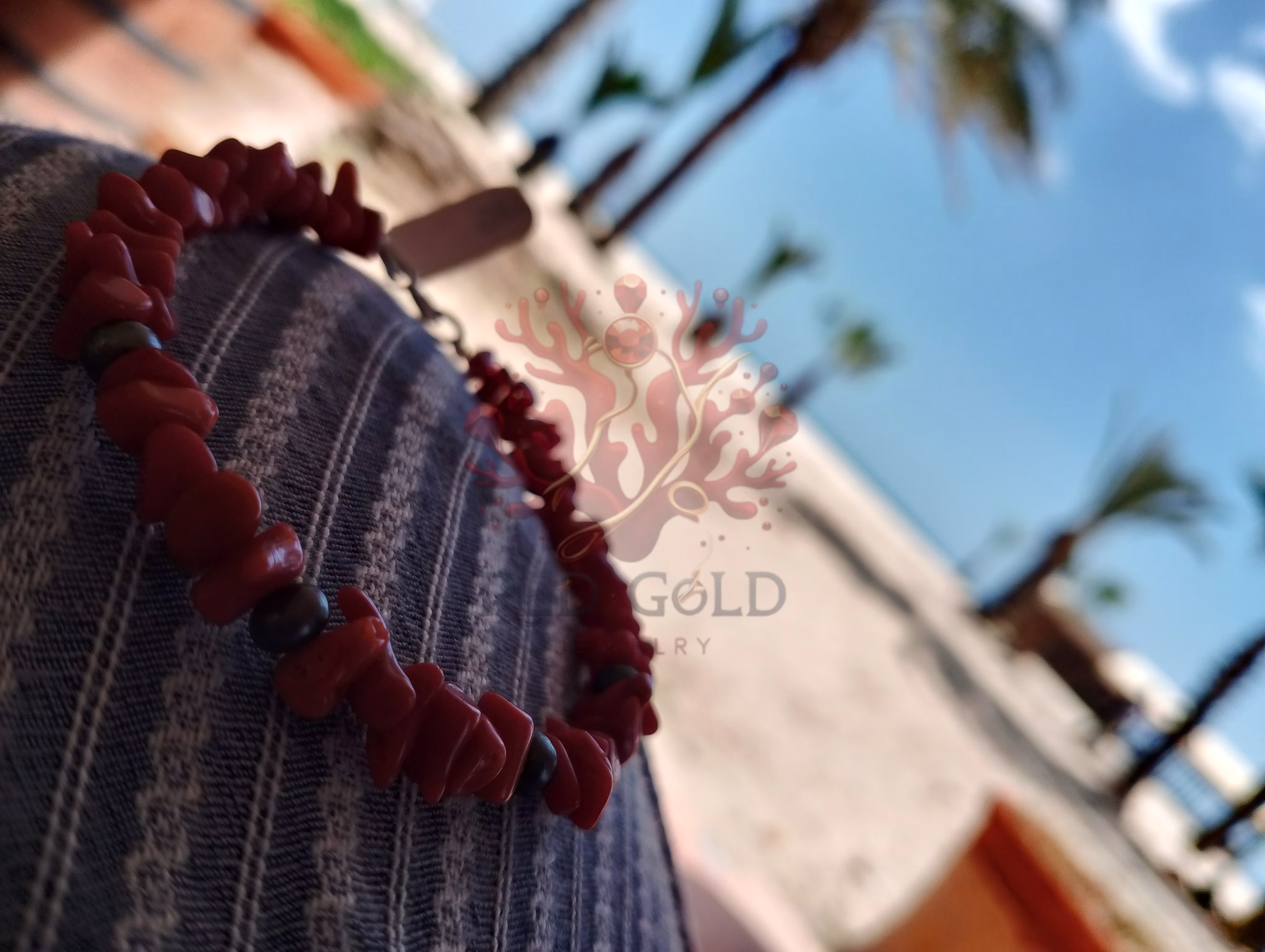 Bracelet élégant en corail 🪸 et pierre précieuse B-13 - miniature 4