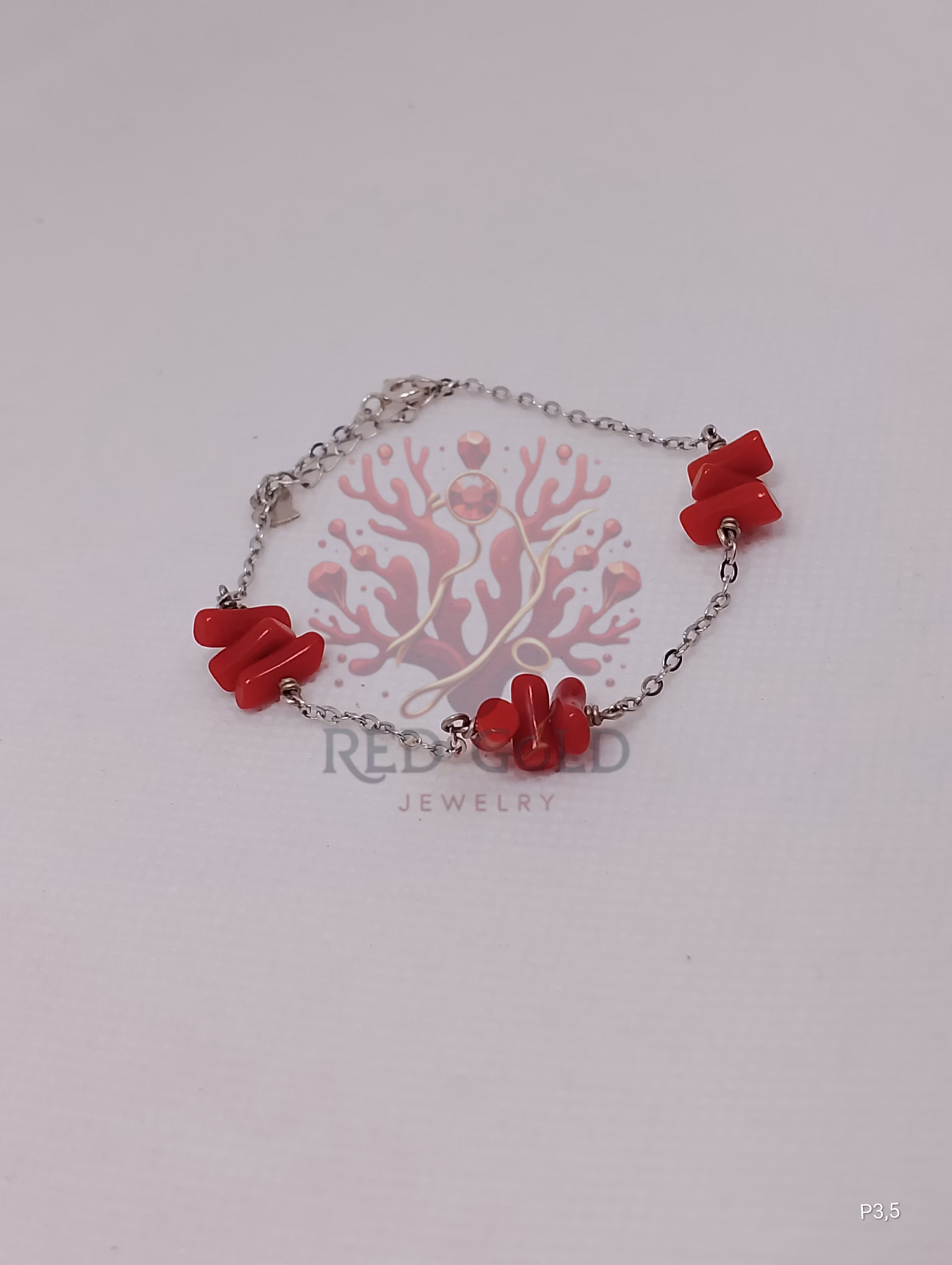 Bracelet en corail et argent B-15 - miniature 2