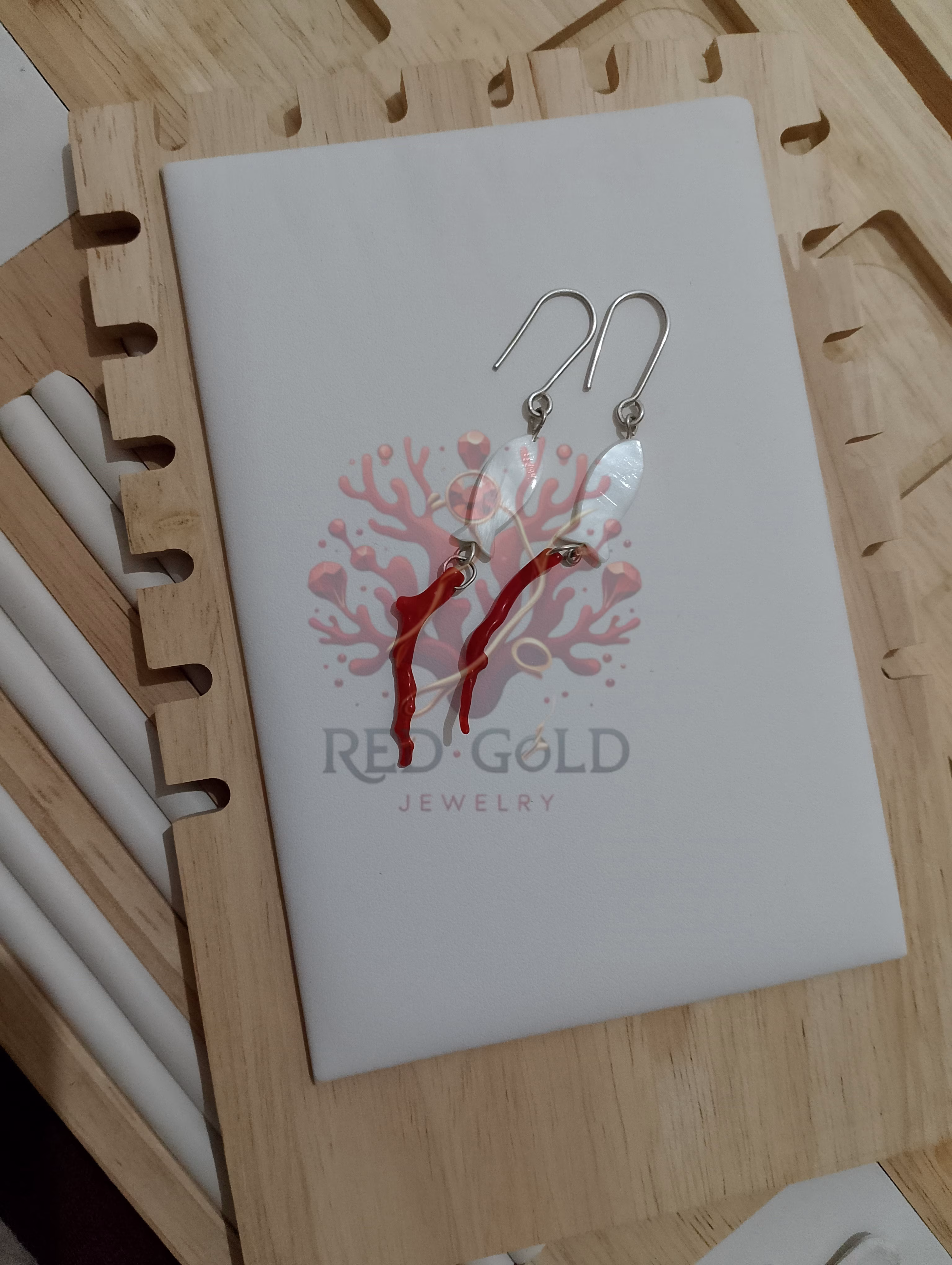 Boucles d'oreilles poisson corail BC-09 - miniature 3